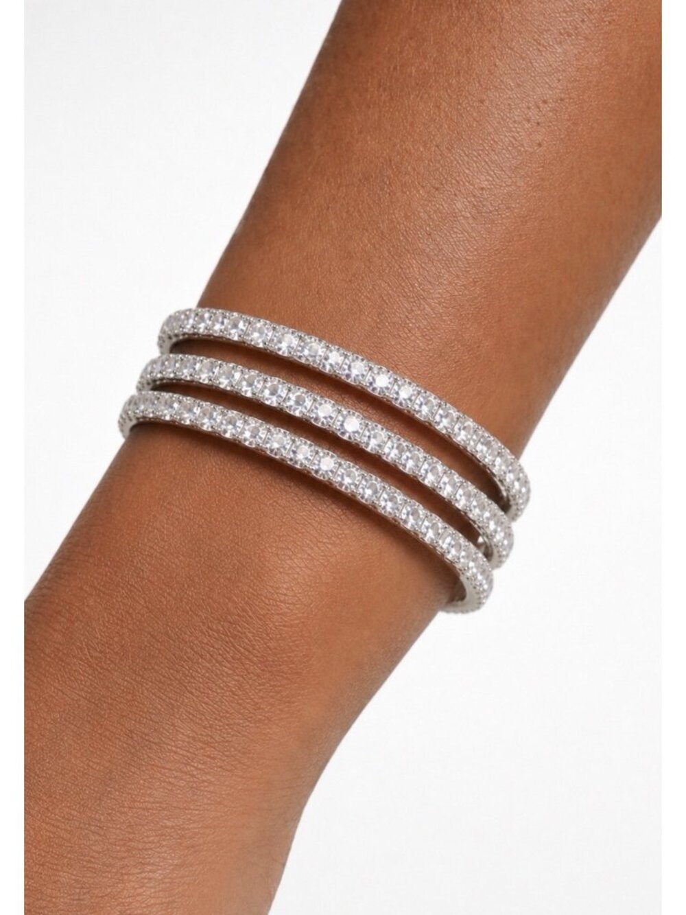 Cara NY Bracelet Rhinestone CZ Thin Layering Bracelets Bangles SET of 3 NEW